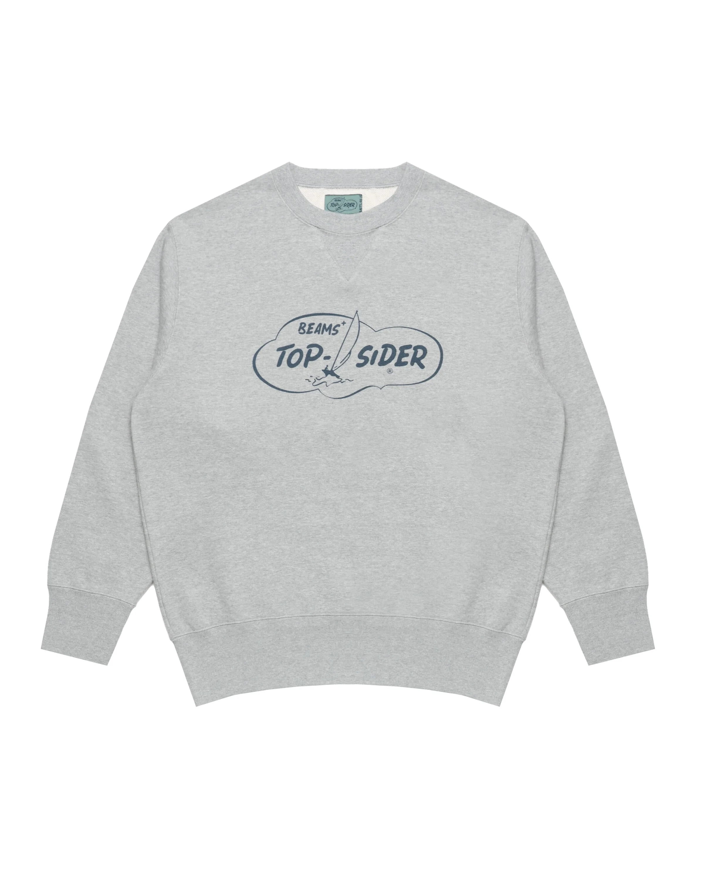 Beams+ Sweat Crew Print